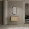 Modern 30" Wall Mounted Bathroom Vanity With Soft Closing Doors, Excluding Sink - Oak - Image 4