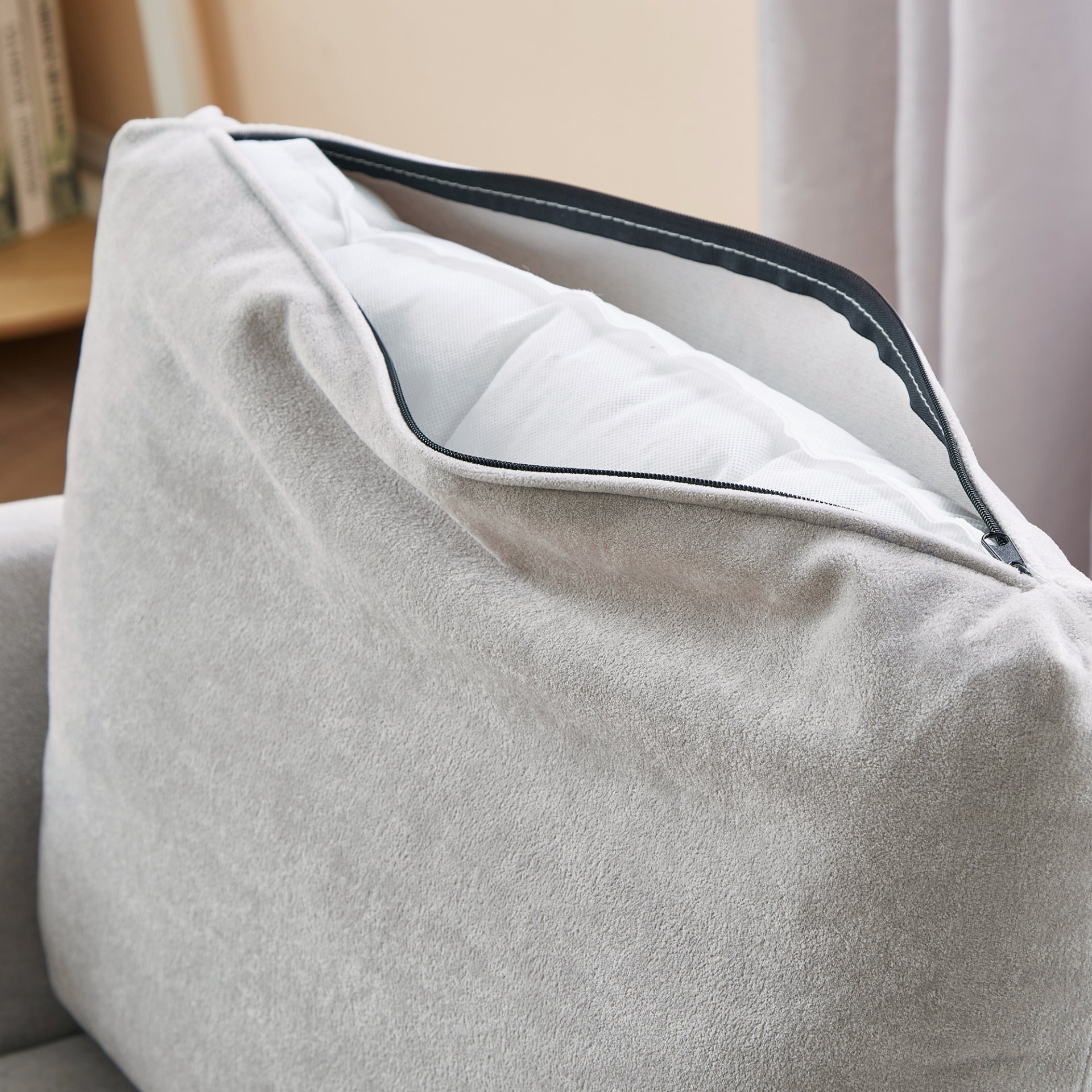 Modern 360° Swivel Accent Barrel Armchair Chenille, Upholstered With Curved Design For Living Room, Bedroom, Office, And Hotel - Gray - Image 18