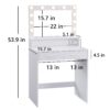 Vanity Desk With Mirror And Lights, Dressing Table With Large Drawer, 2 Level Storage Dresser & 3 Lighting Modes Adjustable Brightness, Suitable For Bedroom - White - Image 6