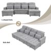 Oversized U - Shaped Sofa Versatile Sectional Sofa Pull Out Sofa Bed With Double Storage Chaise Lounges And 2 USB Ports For Living Room - Gray - Image 5