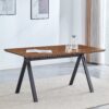 Herringbone Pattern Dining Table A Perfect Match For Modern Minimalist And Industrial Home Styles - Walnut - Image 4
