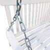 Front Porch Swing With Armrests For Outdoor Patio, Garden Yard, Backyard Or Sunroom - White - Image 7