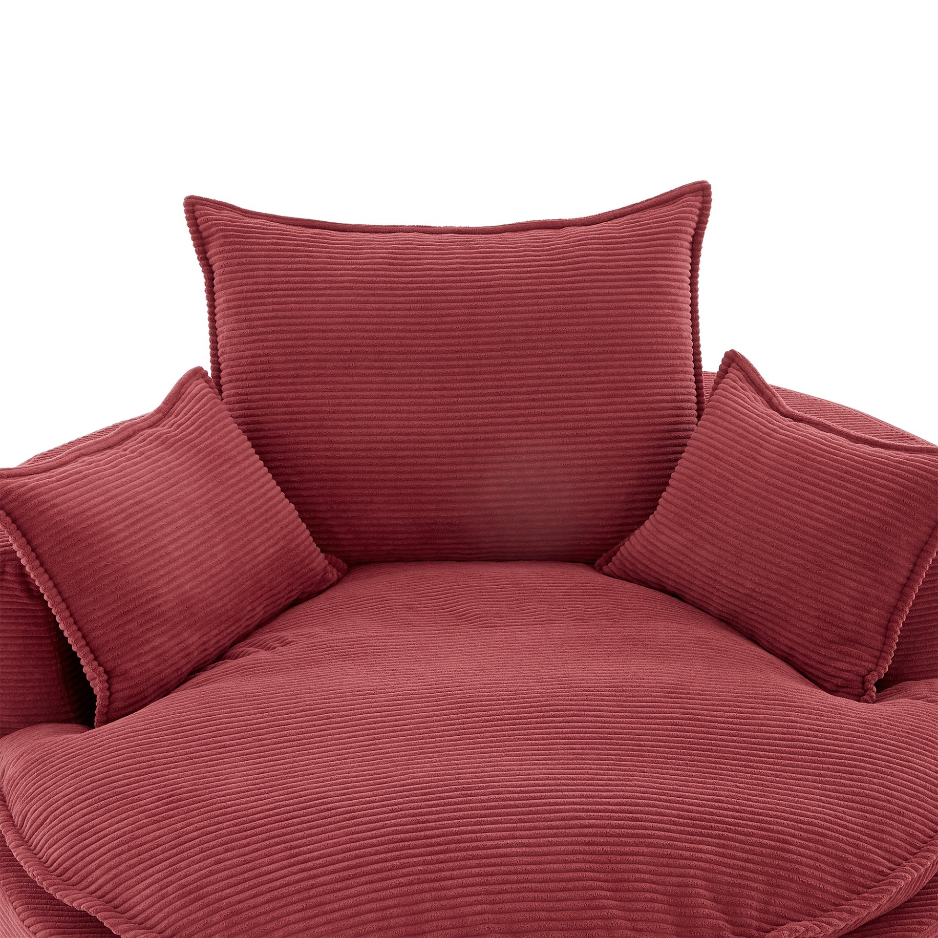360° Swivel Sofa Chair Accent Barrel Chair With Dual Layer Cushion And Removable Pillows - Red - Image 20