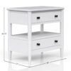 Open Nightstand With 2 Drawers - White - Image 5