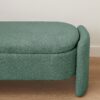 Ottoman Oval Storage Bench, 3D Lamb Fleece Bench With Large Storage Space For The Living Room, Entryway And Bedroom - Green - Image 9