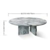 Luxury Natural Marble Coffee Table Genuine Marble, Living Room Centerpiece - Blue Gray - Image 3