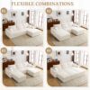 Shaped Sectional Sofa, Full Compression 3 Seater Cloud Couch With Chaise Sofa For Living Room, Ultra Soft Deep Seat Modular Sofa - Beige - Image 7