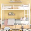 Full Long Over Queen Bunk Bed With 2 Drawers - White - Image 12
