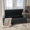 Contemporary Storage Ottoman With Tufted Top - Dark Gray - Image 6