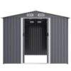 Outdoor Storage Shed 8 2 Ft Large Metal Tool Sheds Heavy Duty Storage House With Sliding Doors And Air Vent For Backyard Patio Lawn To Store Bikes Tools Lawnmowers - Gray - Image 8