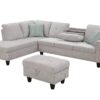 Alger - 98" Wide Left Hand Facing Sofa & Chaise With Ottoman - Light Gray - Image 13