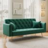 Convertible Double Folding Living Room Sofa Bed - Green - Image 7