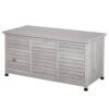 Outsunny - 75 Gallon Wooden Deck Box, Outdoor Storage Container With Aerating Gap & Weather-Fighting Finish - Gray - Image 9