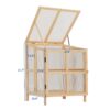 2 Tier Foldable Cold Frame Greenhouse, Portable Wooden Greenhouse Garden Cold Frame Raised Planter Box With Shelves - Natural Wood - Image 3