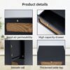 2 Drawer Rattan Nightstand For Bedroom And Living Room, End Table, Side Table With 2 Hand Made Rattan Decorated Drawers - Black - Image 5