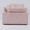 Elegant Corduroy Sofa With Throw Pillows And Backrests For Living Room Leisure - Pink - Image 10
