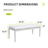 Outdoor Patio Stationary Bench With Sunbrella Fabric Cushion - Grayish - Image 3