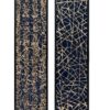 Rectangular Shaped Rice Paper Shadow Box Decor Wall Art, Transitional Style Wall Decor (Set of 2) - White / Blue - Image 2