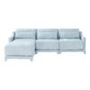 3 Seater Chenille Sofa With Movable Ottomans High Resilience Sponge Easy Install - Sky Blue - Image 22
