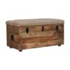 Buffalo - Hide Leather Storage Trunk - Beige / Brown - Image 3