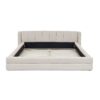 Modern Queen Size Upholstered Bed Frame With Thick And Headboard - Beige - Image 9