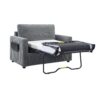 Twin Size Sofa Bed Sleeper Sofa Loveseat Sofa With Foldable Mattress, USB Ports, Side Table & Storage Pocket - Gray - Image 10
