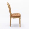 French Style Solid Wood Frame Antique Painting, Hand-Pulled Buckle Decoration Artificial Leather Dining Chair With Nailhead Trim, Wood Legs, Density Foam, Steel Spring Inner (Set of 2) - Light Brown - Image 6