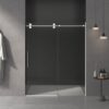 Frameless Shower Door, Sliding Shower Door, With Premium Thick Tempered Glass Shower Enclosure, Double Side Easy Clean Coat, Finished With Buffer - Chrome - Image 24