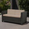 Puerta - Loveseat Outdoor Seating With Water Resistant Cushions - Dark Brown - Image 4