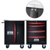 Double Door Clapboardl Multi Function Tool Cart - Black / Red - Image 7