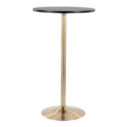 Pebble - Contemporary / Glam Adjustable Dining Or Bar Table - Gold / Black