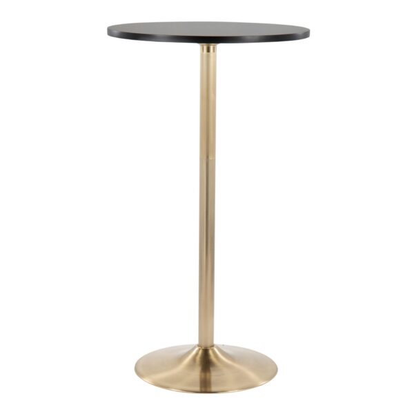 Pebble - Contemporary / Glam Adjustable Dining Or Bar Table - Gold / Black