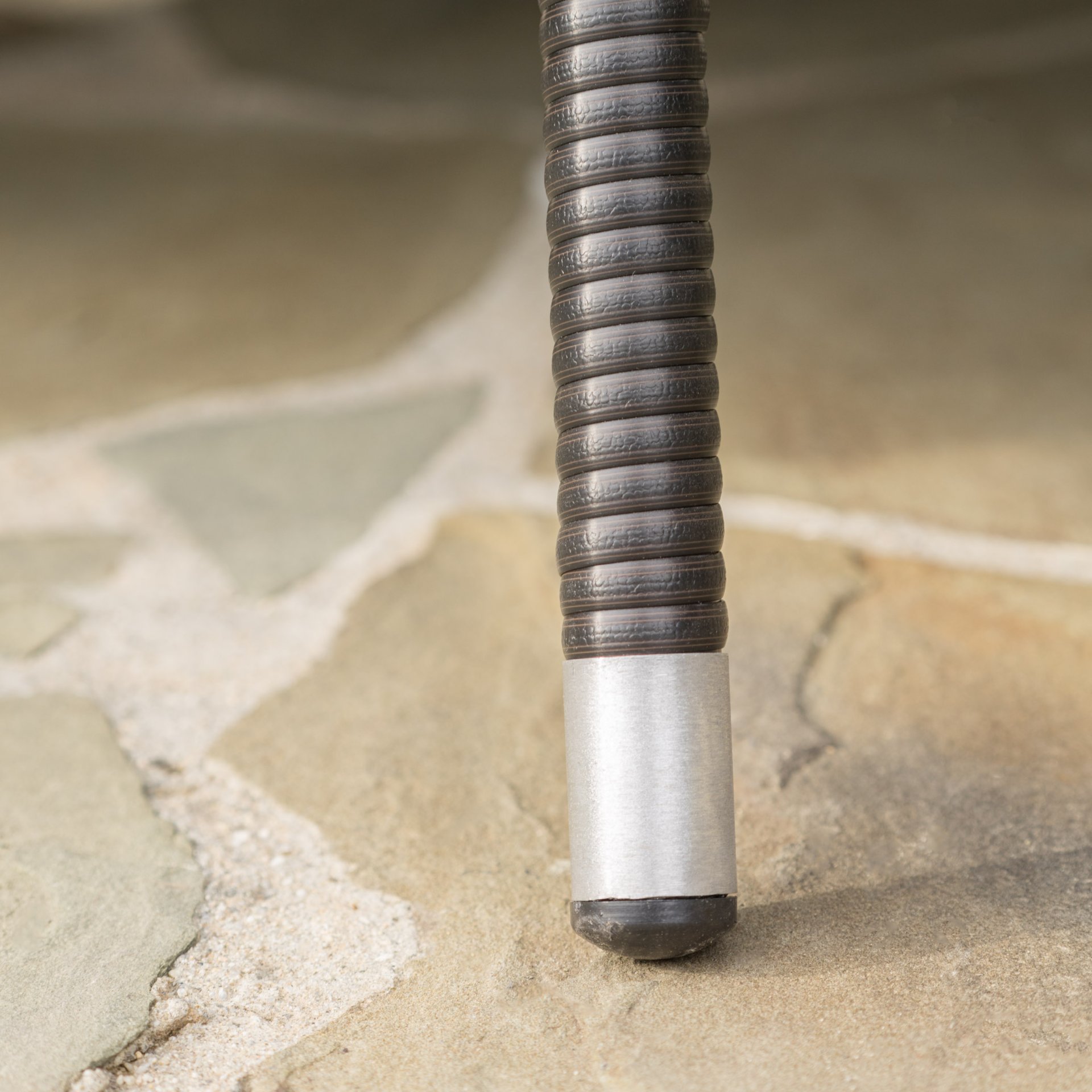 Outdoor Oval Dining Table With Silver Tipped Legs - Brown Multi - Image 4