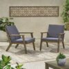 Temecula - (Set of 2) Outdoor Club Chairs With Cushions - Dark Gray - Image 2