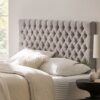 Queen Size Headboard With Button Tufting - Light Gray - Image 9