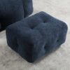 Modern Indoor Fluffy Bean Bag Chair With Memory Foam And Ottoman Super Soft Velvet - Blue - Image 5