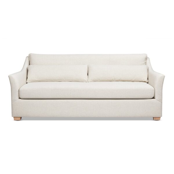 Ada - Flared Arm Contemporary Sofa With Lumbar Pillows - Flax White