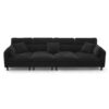 Modern Convertible Sectional Sofa L Shaped Reversible Couch Set With Free Pillows 5 Seat Cloud With Ottoman - Black - Image 8