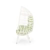 Cosmos - Round Hammered Iron Teardrop Chair - White / Green - Image 7