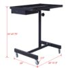 Adjustable Tear Down Work Table With Drawer For Garages, Repair Shops, And Diy, Portable, (4) 2.5" Swivel Casters, 220 Pound Capacity, Rubber Corners, Heavy Duty Steel - Black - Image 7