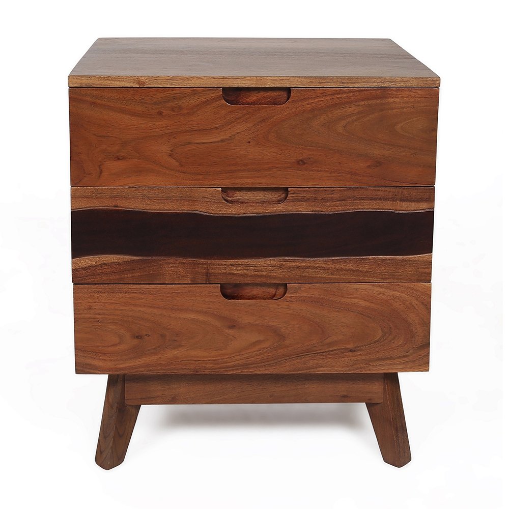Nightstand Natural Wood - Brown - Image 2