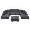 Chosen - Sectional Sofa With Toss Pillows With 2 Chaises With Ottoman - Gray - Image 4