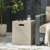 Modern Magnesium Oxide Tank Holder Side Table With Smooth Concrete Surface - Light Gray - Image 4