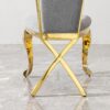Gorgeous Streamlined High Back Fabric Stainless Steel Dining Chair (Set of 2) - Gold / Gray - Image 8