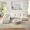 Oversized Sectional Sofa U - Shaped Sofa Couch Modern Sofa Upholstered In Soft Corduroy With A Chaise Lounge For Living Room - Beige - Image 13