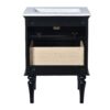 Bathroom Vanity Cabinet With Ceramic Sink Combo Set, Frame Modern Bathroom Storage Cabinet With 2 Drawers - Black - Image 16