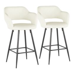 Margarite - Contemporary Counter Stool (Set of 2) - Black / Cream