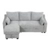 Pull Out Sleeper Sofa L-Shaped Couch Convertible Sofa Bed With Storage Chaise, Storage Racks And USB Ports - Light Gray - Image 11