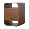 Curve 2 Drawer Nightstand - Brown - Image 5