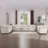 Modern Fabric Living Room Sofa (Set of 2) Upholstery Deep Seat Sofas Corduroy - Beige - Image 16